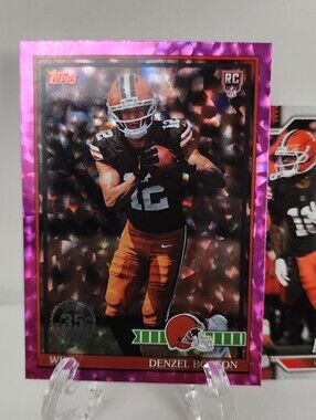 2026 Flagship Topps Denzel Boston Rookie Football Card Pink Crackle Foil RC 91TR